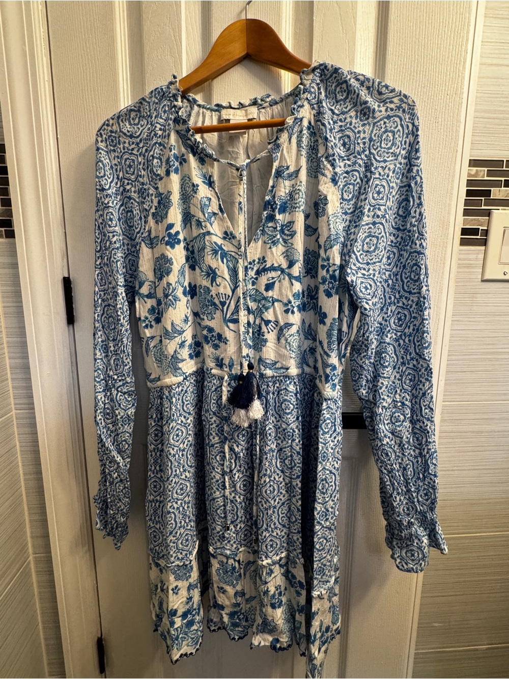 House of Harlow 1960 Blue Floral Boho Dress XL